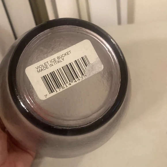 Violet glass ice bucket made in Italy - Picture 4 of 5